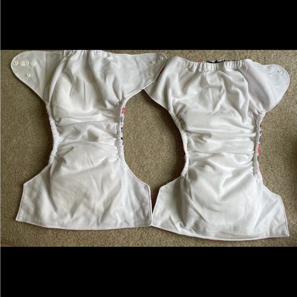 Floral Print Cloth Diapers - Pink and Blue